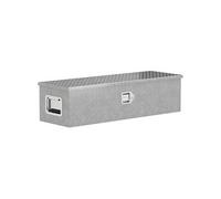 HomCom Boîte à outils remorque aluminium – poignées antidérapantes, verrouillable, 99×33×25,5 argent