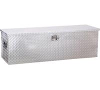 Boîte à outils en aluminium SucceBuy pour bennes de chargement, avec poignée latérale et serrure, coffre de rangement pour remorques, pick-ups et camping-cars (1244,6 x 381 x 381 mm), couleur argent