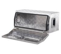 Boîte à outils en aluminium SucceBuy pour bennes de chargement, coffre à outils robuste (762 x 330,2 x 330,2 mm) avec poignée latérale et clé T-Lock, organisateur de rangement argenté pour remorques