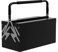 Boîte à outils en métal - Boîte à outils en acier - Pliable - 5 compartiments - Poignée de transport - Pour l'atelier & le garage