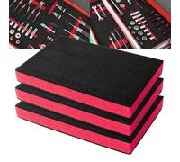 Boîte à outils en mousse - Inserts de protection et mousse de polyéthylène pour valises, coussinets - 45,7 cm, noir/rouge (3 pièces)