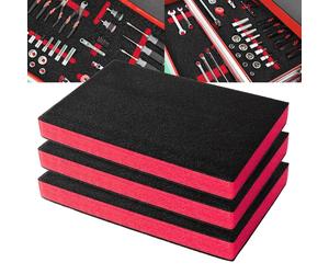 Boîte à outils en mousse - Inserts de protection et mousse de polyéthylène pour valises, coussinets - 45,7 cm, noir/rouge (3 pièces)