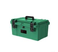 Boîte à outils en plastique ABS renforcé avec joint étanche et double compartiments pour un rangement organisé des outils d'électricien, vert, 40,6 cm