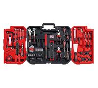 Boîte à outils - Ensemble d'outils - Pour travaux de bricolage à domicile - Design suspendu - 125 pièces - Noir, rouge, gris