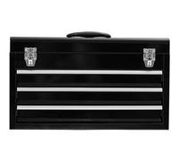 boîte à outils giantex noir 52x21,8x30cm avec 3 tiroirs coffret à outils vide avec compartiment supérieur G