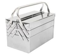Boîte à outils - Inox - 3 niveaux - 5 plateaux coulissants - Pliable