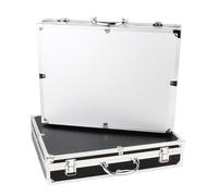 Boîte à outils mallette à instruments en aluminium boîte de rangement équipement Portable boîte à outils boîtes de rangement grand étui rigide valise en aluminium White