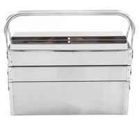 Boîte à outils métallique autoportante, pliable et portable, organisateur de rangement pour la maintenance automatisée, en acier inoxydable, 3 niveaux, 5 compartiments