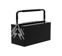 Boite à outils métallique - coffret à outils - caisse à outils 3 niveaux 5 plateaux rétractables - tôle acier noir