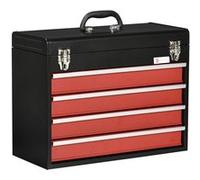 DURHAND Boite à outils métallique coffret à outils caisse à outils 4 tiroirs + plateau tôle acier noir - 51 x 22 x 39,5 cm