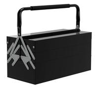 Boite à outils métallique - coffret à outils - caisse à outils 3 niveaux 5 plateaux rétractables - tôle acier noir G