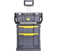 Boîte à outils modulaire 2-en-1 avec roulettes - Empilable et mobile