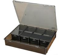 Boîte à outils modulaire en plastique, empilable avec compartiments pour quincaillerie, vis, clous, noir, grande taille (D)