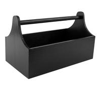 Boîte à Outils Noire en Bois avec Poignée - CREATIVE DECO - 34 x 18 x 20,5 cm - Rangement - Boîte Cadeau