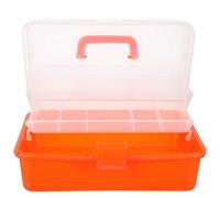 Boîte à Outils Pliable à Trois Niveaux en Pp, Grosse Capacité Orange | Protection Renforcée, Format Portable, pour Outils Électroportatifs et Manuels, Coffret de Rangement Polyvalent