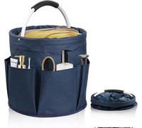 Boîte à outils pliable et imperméable, en tissu Oxford, avec poignée, 6 poches latérales, bleue, 28 x 28 cm
