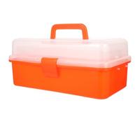 Boîte à Outils Pliante à Trois Niveaux pour Outils Manuels et Électriques | Grosse Capacité, Fermeture Sécurisée, Finition Lisse, Protection Solide, Pp Orange, Portable