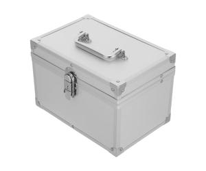 Boîte à Outils Poignée Ergonomique, en Alliage D'aluminium, Double Couche | Rangement Spacieux, Angle Droit, Légère et Résistante aux Chocs, pour Terrain, Extérieur, Instruments et Bijoux