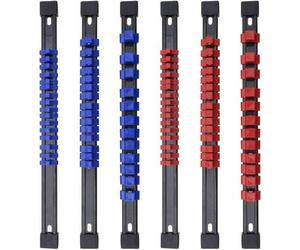 Boîte à outils portable avec 6 compartiments - Cadre à glissières montable - 86 embouts de 1/4 pouce, 3/8 pouce et 1/2 pouce.