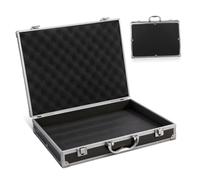 Boîte à Outils Portable et Verrouillable Noire en Alliage D’aluminium | Grosse Capacité, Ouverture Fluide, Usage Garage et Business, pour Tablettes et Autres Articles