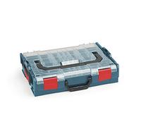 Boîte à outils portable Sortimo Bosch L-BOXX 102 en plastique professionnelle bleue avec couvercle transparent vide - Organisateur de tri pour petites pièces | Système idéal de rangement de vis