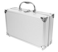Boîte à Outils Portative en Alliage D’aluminium Argenté, Verrouillable | Boîte de Transport pour Documents et Instruments, Coque Plastique, Format Compact, Usage Atelier et Déplacement