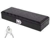 Boîte à outils pour benne de camion - 87,6 cm - Étanche et particulièrement robuste - Fermeture par serrure - Surface antidérapante en tôle ondulée - Amortisseur à gaz et joint d'étanchéité - Noir