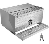 Boîte à outils pour camion - Boîte à outils pour semi-remorque - Aluminium - 760 x 750 x 400 mm - Serrure à poignée en T - Pour marchepied de cabine, camion à plateau et semi-remorque