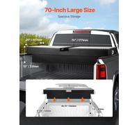 Boîte à outils pour camion crossover, 70 x 20 x 13 pouces, boîte à outils en aluminium robuste avec texture diamant, boîte à outils pour camionnette, remorque RV, organiseur de rangement étanche avec