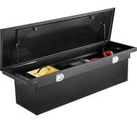 Boîte à outils pour camion multisegment, 69 x 12 x 14 pouces, boîte à outils en aluminium robuste avec texture diamant, boîte à outils pour camionnette, remorque de camping-car, organiseur de rangemen