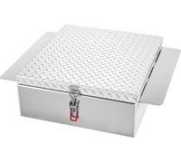 Boîte à outils pour plateau de camion, boîte à outils en aluminium robuste avec plaque diamantée, coffre de rangement pour outils pouvant supporter jusqu'à 100 kg, idéal pour les pick-up, les plateaux