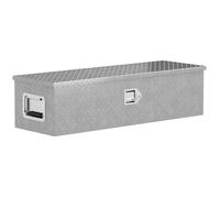 HOMCOM Boîte à outils pour remorque, boîte de rangement en aluminium, avec poignées larges et antidérapantes, serrure intégrée avec clés, pour camionnettes, remorques, 99 x 33 x 25,5 cm, argent