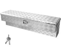 Boîte à outils pour surface de chargement - Tôle striée en aluminium Boîte de rangement - Verrouillable avec clé - Pour pick-up, camping-car et remorque - 1219 x 340 x 330 mm