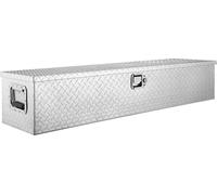 Boîte à outils robuste en aluminium pour camion, boîte à outils en tôle larmée avec poignée latérale et clés de verrouillage, coffre de rangement pour outils, organisateur pour pick-up, camion, campin