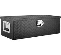 Boîte à outils robuste en aluminium pour camion, boîte à outils en tôle larmée avec poignée latérale et clés de verrouillage, coffre de rangement pour outils, organisateur pour pick-up, camion, campin