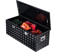 Boîte à outils robuste en aluminium pour camionnette, 48 po x 19,5 po x 17,5 po, pour camionnette ou véhicule récréatif, noire