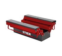 Boîte à outils STIER vide, tôle d'acier, 520x190x200 mm, 5 compartiments, valise à outils, idéale pour ranger et trier les outils