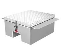 Boîte à outils SucceBuy pour plateaux de chargement, bac de rangement en aluminium à motif losange, rangement robuste, capacité de charge jusqu'à 100 kg, adapté aux pick-ups, camping-cars et remorques