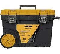 Boite à outils sur roues 595 x 380 x 420 mm Coffre de chantier Poignée télescopique Coffre à outils Servante VITO