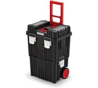 Kistenberg Mallette à outils modulaire HEAVY avec roues transp. et serrures métal noir 450x360x640