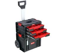 Boîte à outils sur roulettes Poignée télescopique et Boîte à outils avec tiroirs Set modulaire PRO