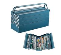Boite à outils vide 530x200x250 mm en Acier avec 7 Compartiments Caisse pour outils avec Poignée