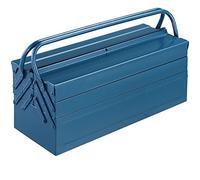 Boîte à outils vide bleu grand 5 compartiments caisse à outils mallette à outils coffre de rangement outillage 53x20x20cm garage atelier
