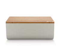 Boîte à pain avec planche à découper MATTINA 34 cm, gris, acier / bambou, Alessi