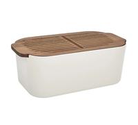 Boîte à Pain Avec Planche Acacia 33cm Blanc