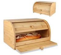 Boîte à pain bambou naturel fermeture glissière planche découper