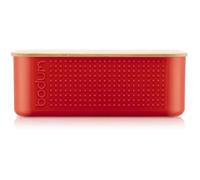 Bodum 11740-04 Bistro Boite à Pain Petit modèle, Couvercle Bambou - 19 cm x 29 cm x H 11 cm Rouge