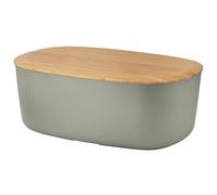 RIG-TIG Bread Bin Box-IT - Boîte de rangement pour pain, petits pains, biscuits, viennoiseries, planche à découper comme couvercle - Design scandinave, accessoire de cuisine - Gris chaud