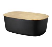 Boîte à pain BOX-IT 34 cm, noir, plastique / bambou, RIG-TIG