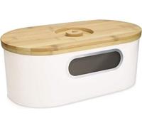 Boîte à pain ovale en bambou avec couvercle – Boîte à pain de cuisine avec couvercle en bois – planche à découper incluse – pour conserver le pain